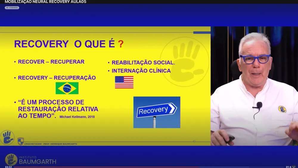 Tela de uma aula do treinamento Recovery Esportivo